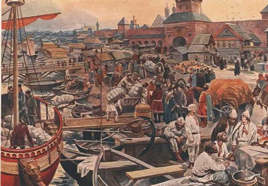 На пристани в Новгороде